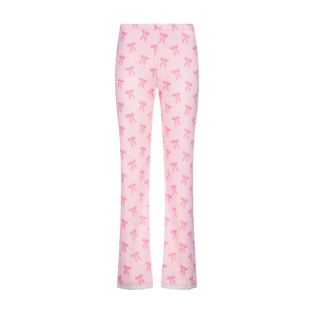 Polkadot SET Crop V Slouchy & Long Pant - Pink Forever Love Bow