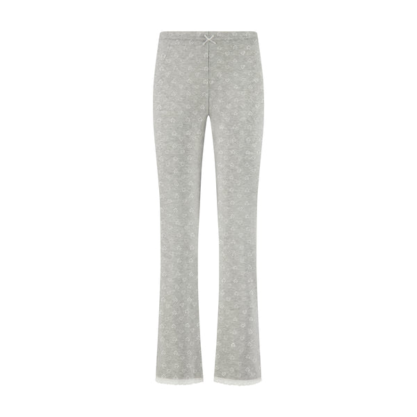 Polkadot LONG PANT Hi Rise Heather Grey HEARTS POINTELLE