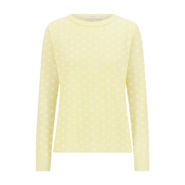 Polkadot RACHEL SLOUCHY Lemon Yellow Vintage Hearts