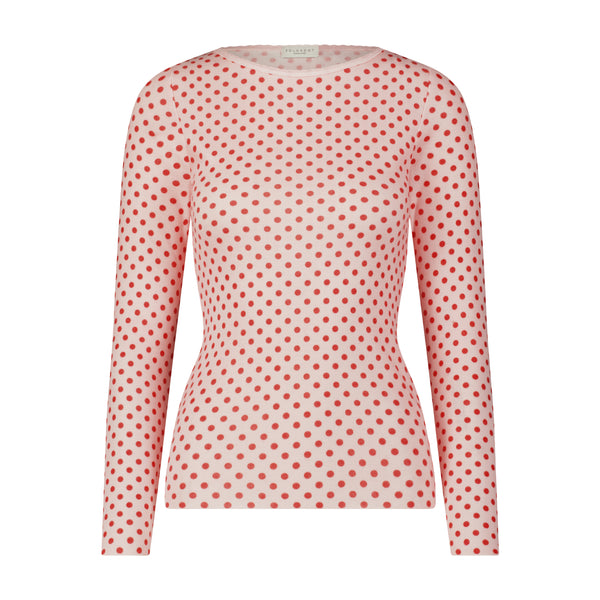 Polkadot VAL CREW Long Sleeve - Red Large Dot Print