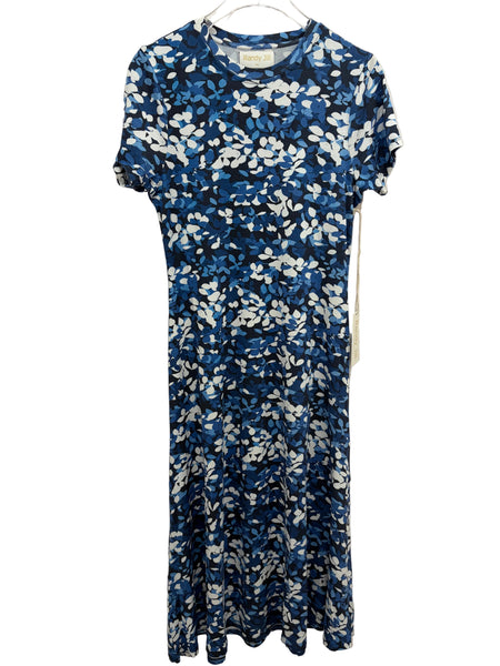 RANDY JILL~ Floral short sleeve crew midi dress