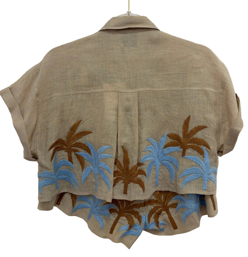 BENARAS~ BF Jamaica palm shirt and short set #24681/24671