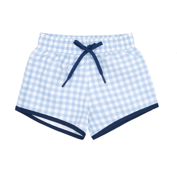 MINNOW~ Boys oasis light blue gingham boardie