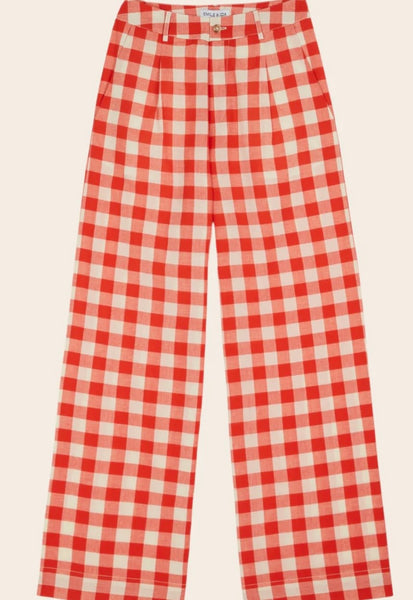 EMILE ET IDA~ Dali red gingham pant
