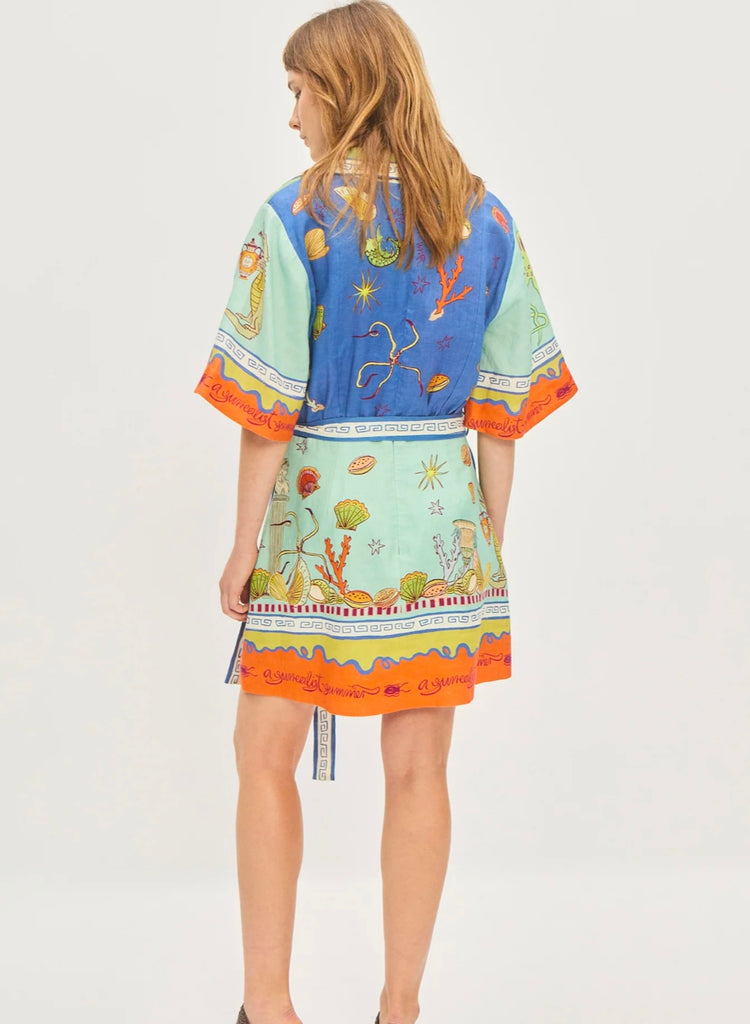 ALEMAIS~ Surrealist summer V mini dress