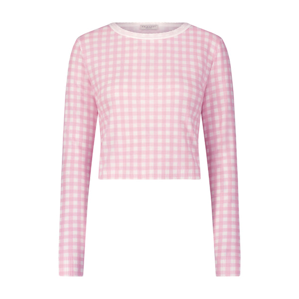 Polkadot NELL CROP SLOUCHY - Pink Large Gingham Print
