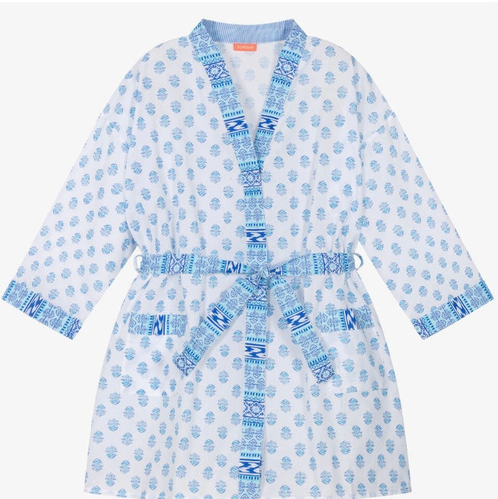 SUNUVA~ Cotton color block robe