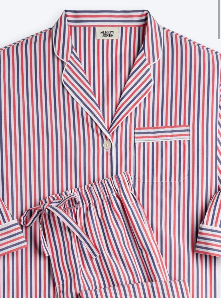 SLEEPY JONES~ Marina 2 pc pajama set red/blue stripe