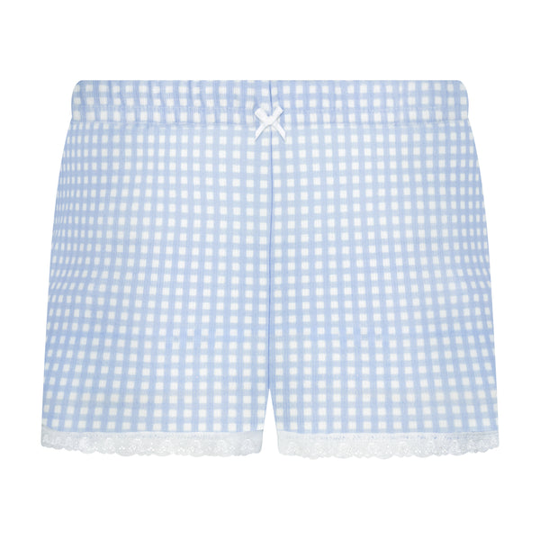 Polkadot GIRLS SHORT Blue Gingham Print