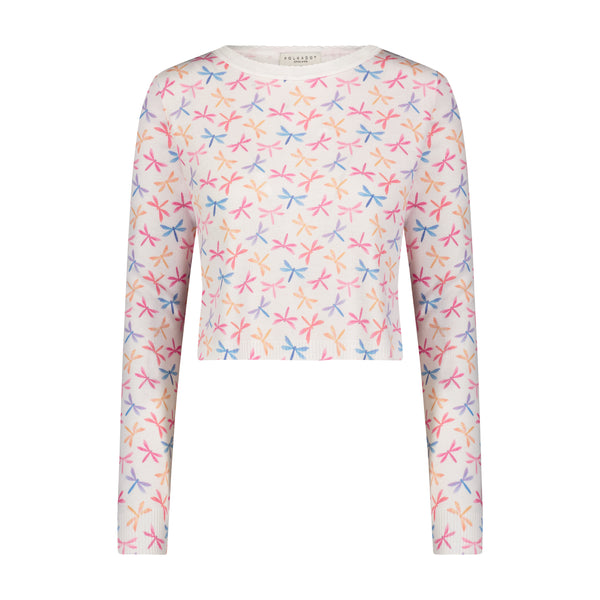 Polkadot DRAGONFLY Print NELL CROP SLOUCHY