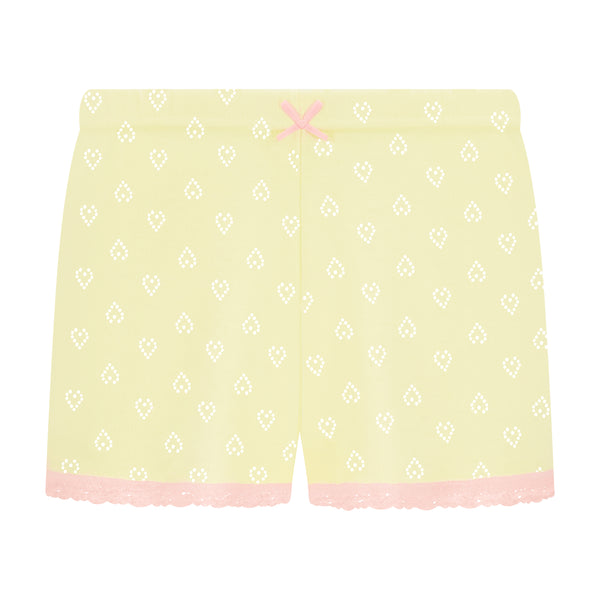 Polkadot SHORT Mid Rise Lemon Yellow Vintage Hearts
