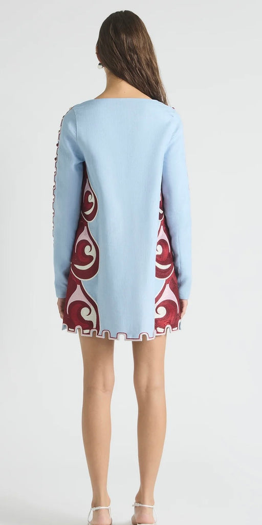 ANTIPODEON~ Slim sleeve twin rivers mini dress