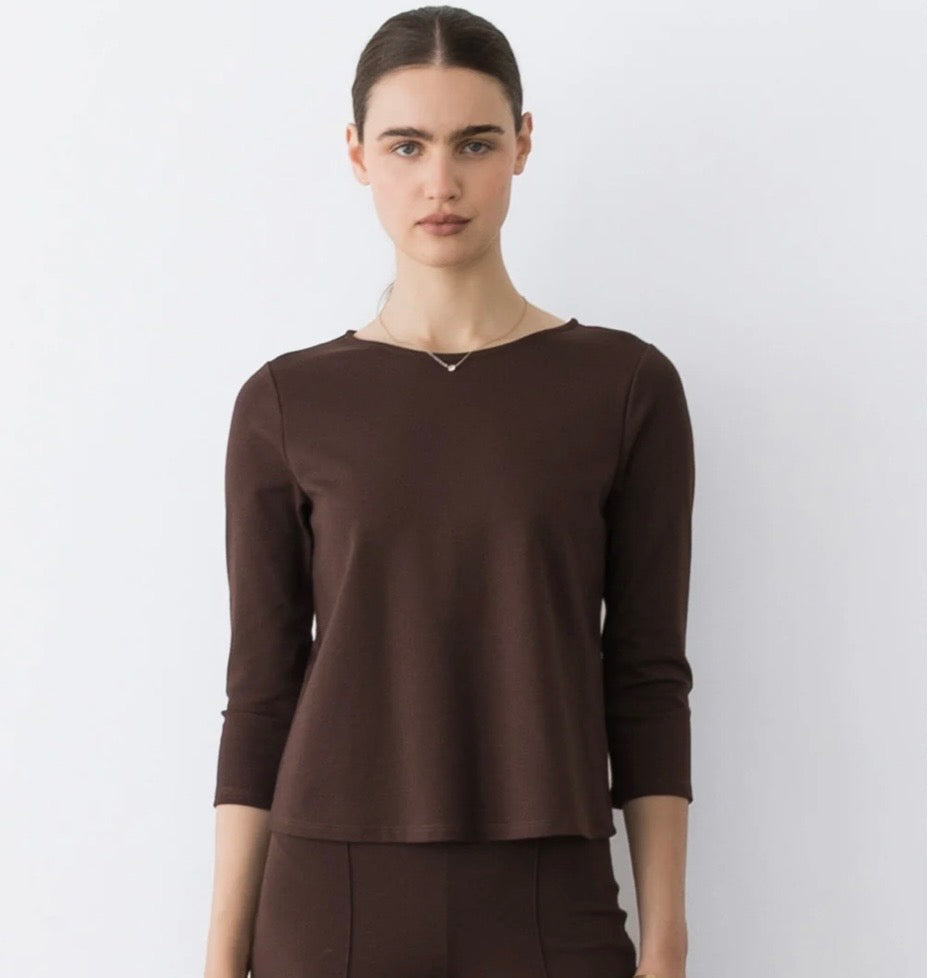 RIPLEY RADAR~ Ponte knit 3/4 sleeve top extended length