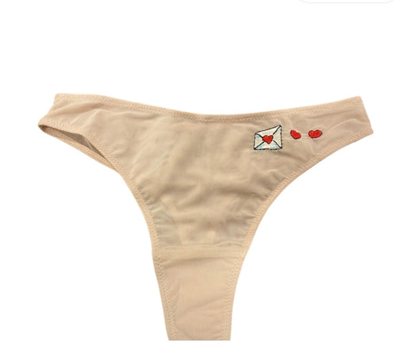 LOVE AND SWANS~ L’Amore mesh embroidered thong