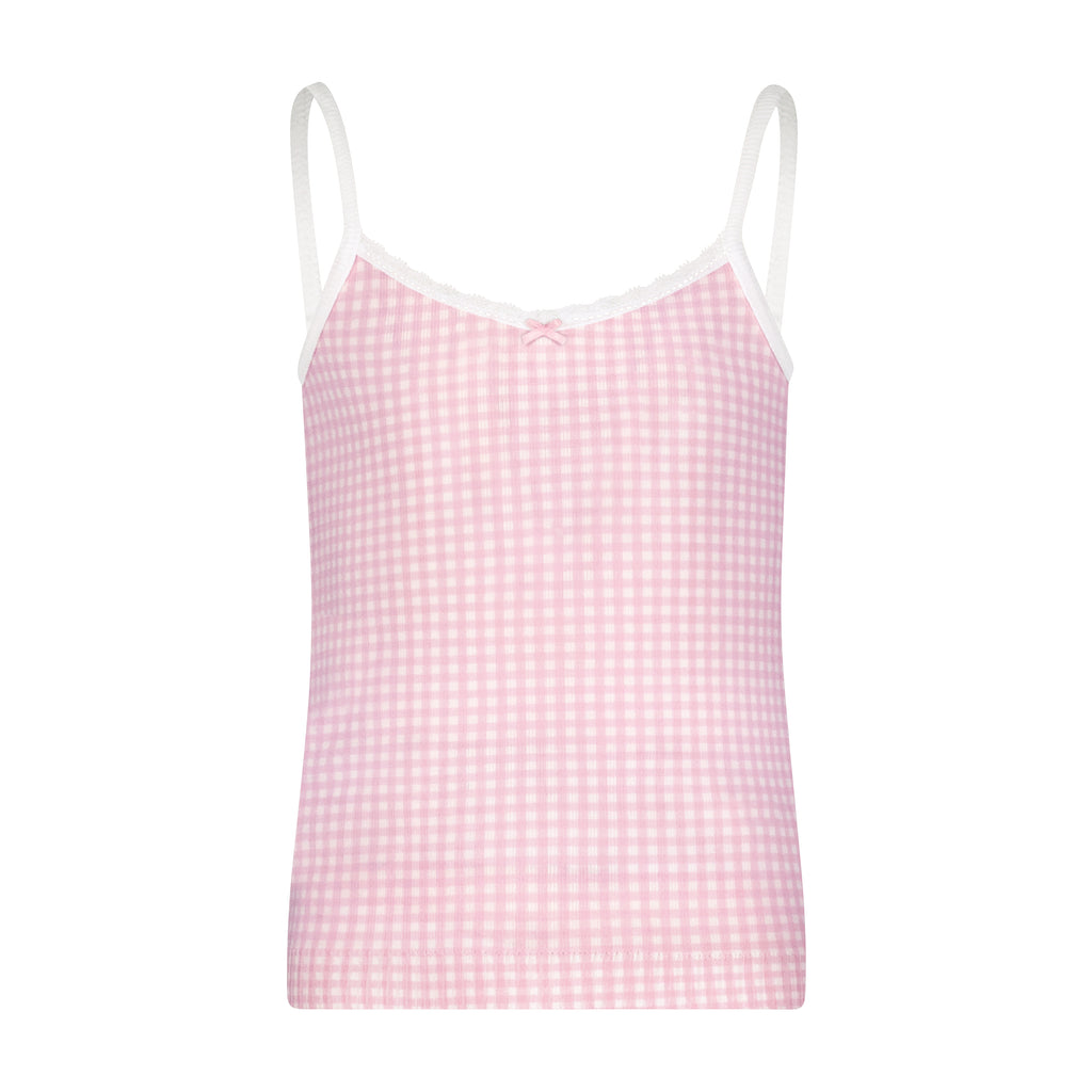 Polkadot GIRLS SET CAMI & SHORT - Pink Gingham Print