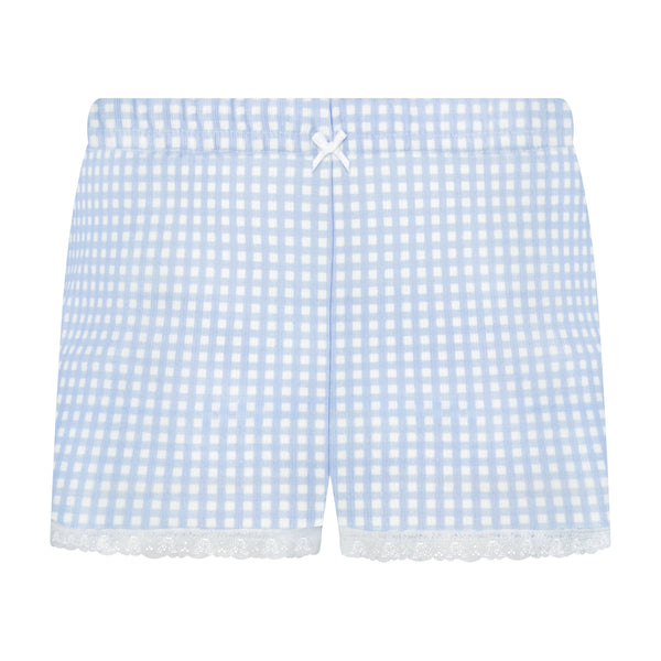 Polkadot GIRLS SHORT Blue Gingham Print