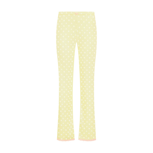 Polkadot LONG PANT Hi Rise Lemon Yellow Vintage Hearts