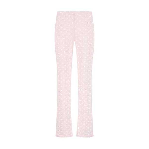 Polkadot Shell Pink VIntage Hearts LONG PANT Hi Rise