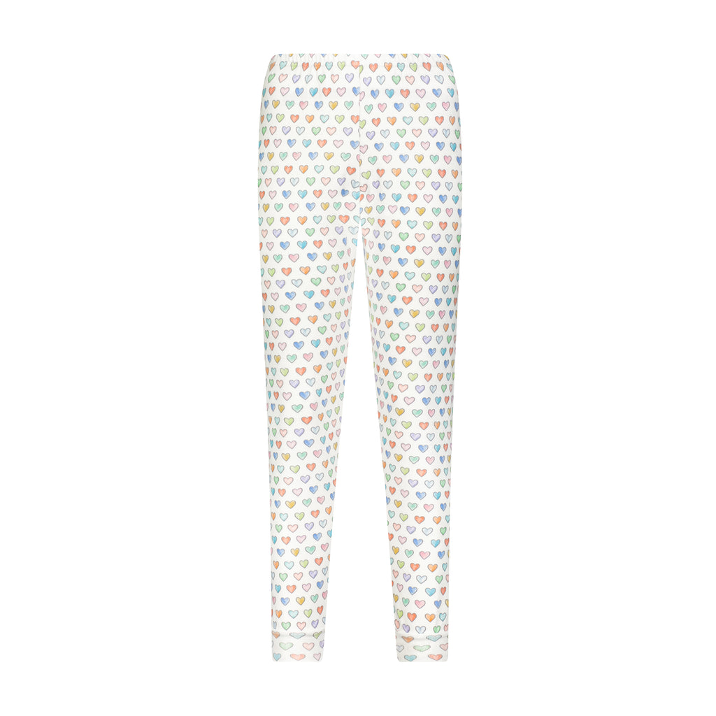 Polkadot SET Baby Crop Tee & Jogger - Rainbow Hearts Print