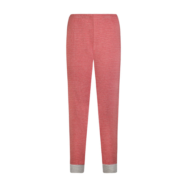 Sarah Classic Hi-Rise Jogger - Red & Grey Mini Stripe
