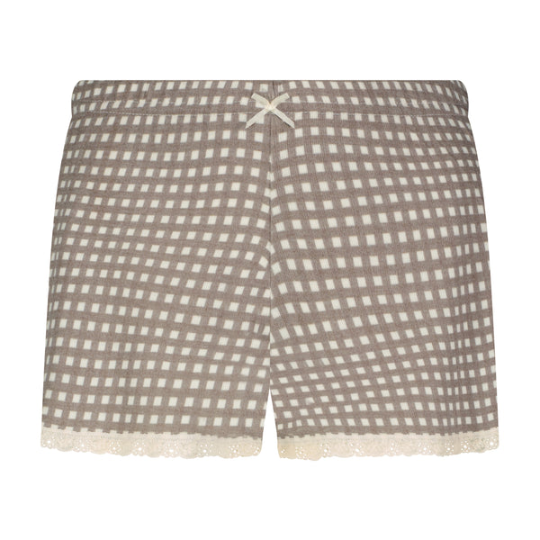 Polkadot SHORT Mid Rise - Brown Gingham Print