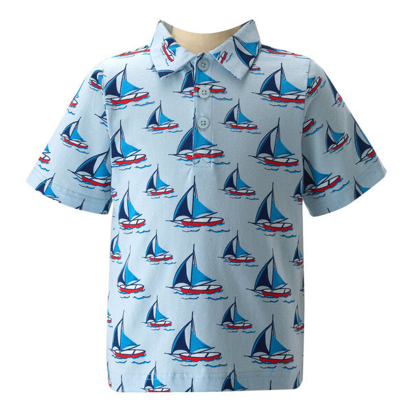 RACHEL RILEY~ Boys sailboat polo shirt