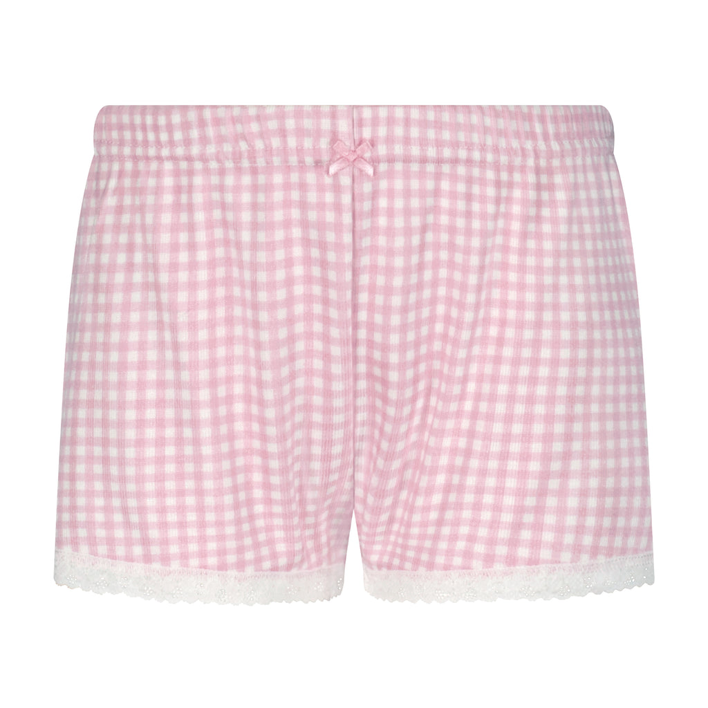 Polkadot GIRLS SET CAMI & SHORT - Pink Gingham Print