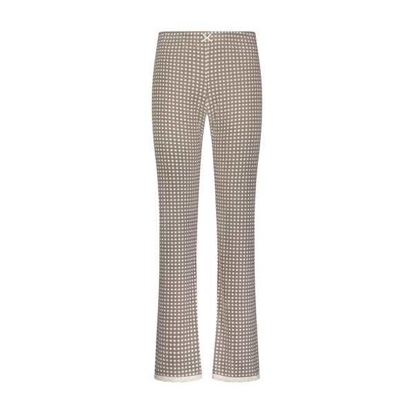 Polkadot LONG PANT - Brown Gingham Print