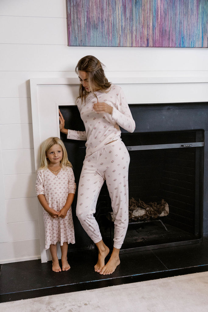Girls Pink Vintage Ditsy Rose Print - Lookbook Photos