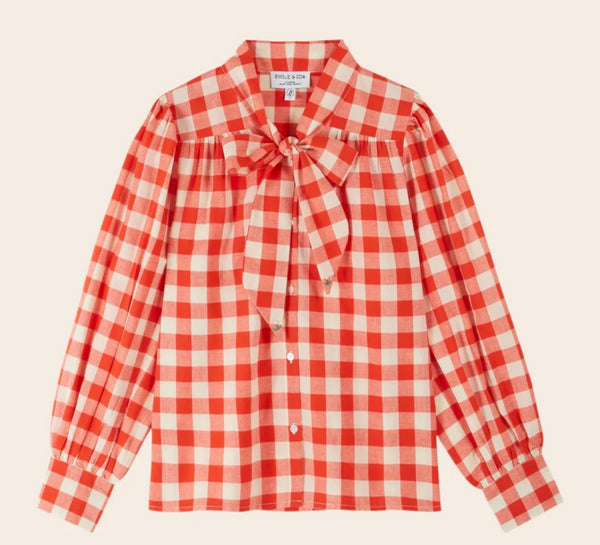 EMILE ET IDA~Diva red plaid blouse