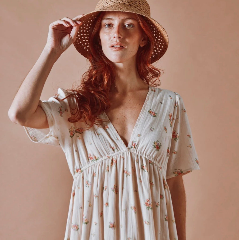 EMILE ET IDA~ Desiree long floral dress