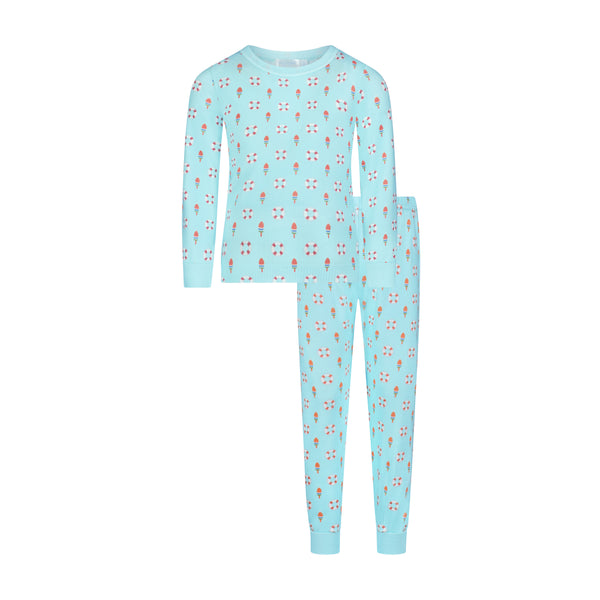 Polkadot Boys Henry Classic Set Crew LS & Pant - Buoy Print