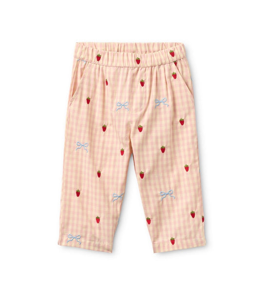 FLOESS~ Dolly pink gingham bow pants