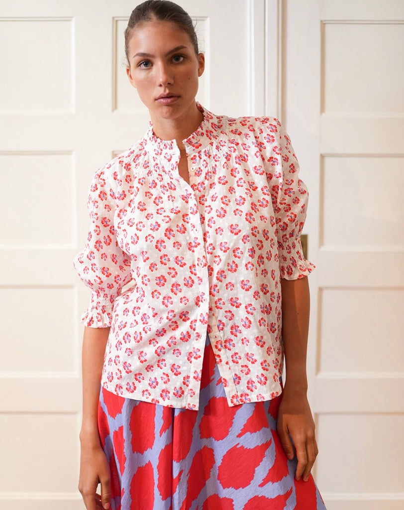 NIMO WITH LOVE~ Bergamont cotton pansy print blouse