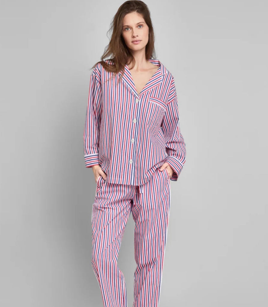 SLEEPY JONES~ Marina 2 pc pajama set red/blue stripe