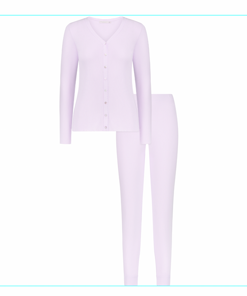 Polkadot JANE SLOUCHY RIB PJ SET - LILAC