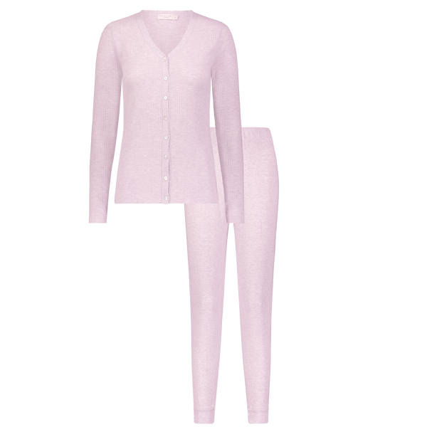 Polkadot JANE SLOUCHY RIB PJ SET - PINK BLUSH