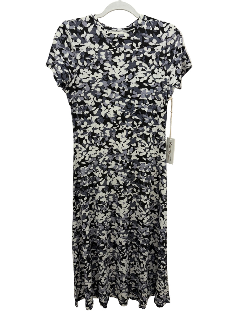 RANDY JILL~ Floral short sleeve crew midi dress