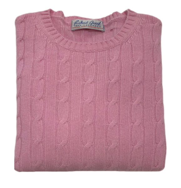 RICHARD GRAND~ Cashmere cable crew neck sweater