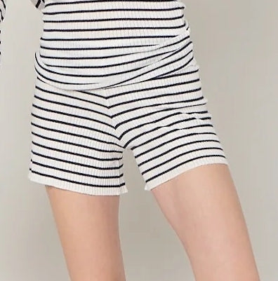 Polkadot SET Racer Back Tank & Long Short - Breton Rib Stripe