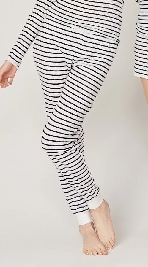 Polkadot SET Henley Long Sleeve & Jogger - Breton Rib Stripe