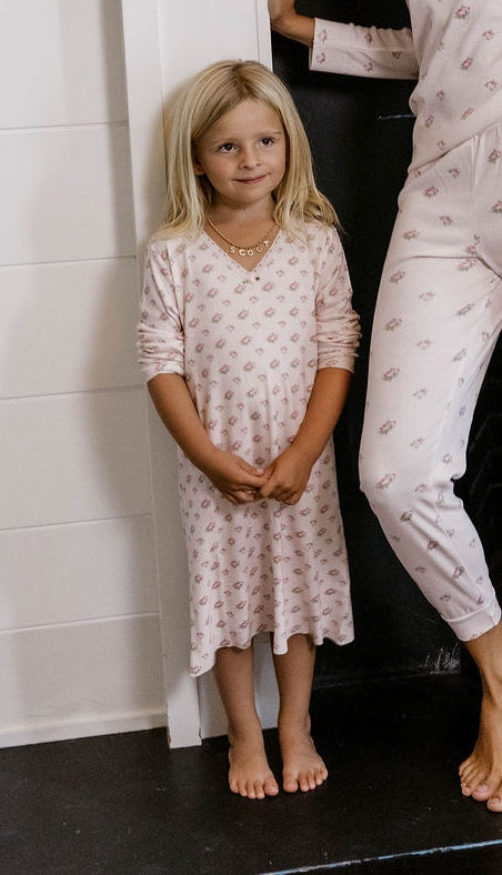 Girls Pink Vintage Ditsy Rose Print - Lookbook Photos
