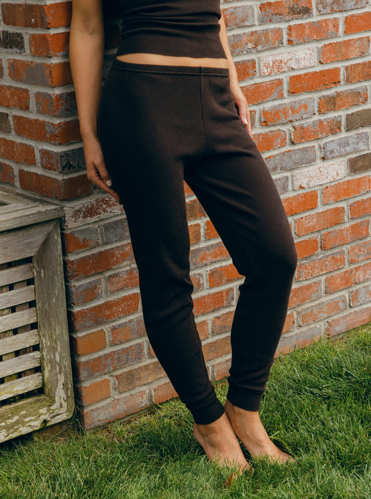 Polkadot JOGGER - Brown Hearts Pointelle