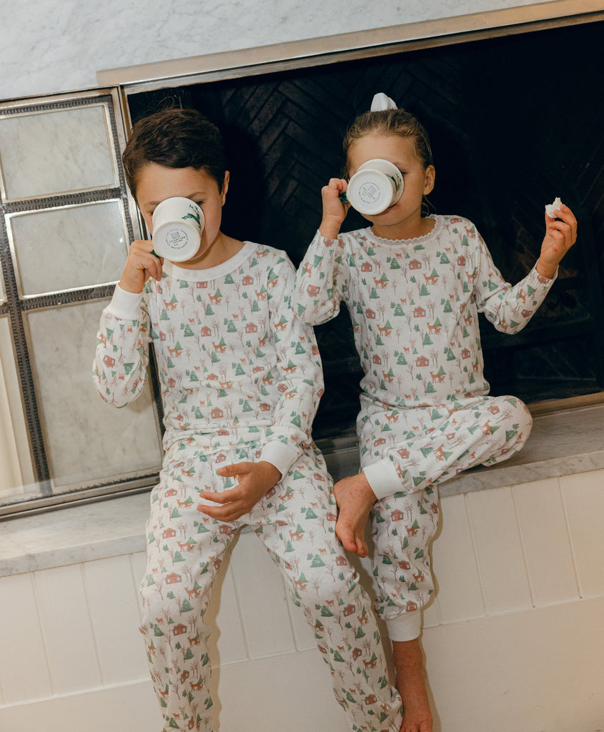 Polkadot BOYS & BABY SET Crew LS & Pant - Rustic Deer Print