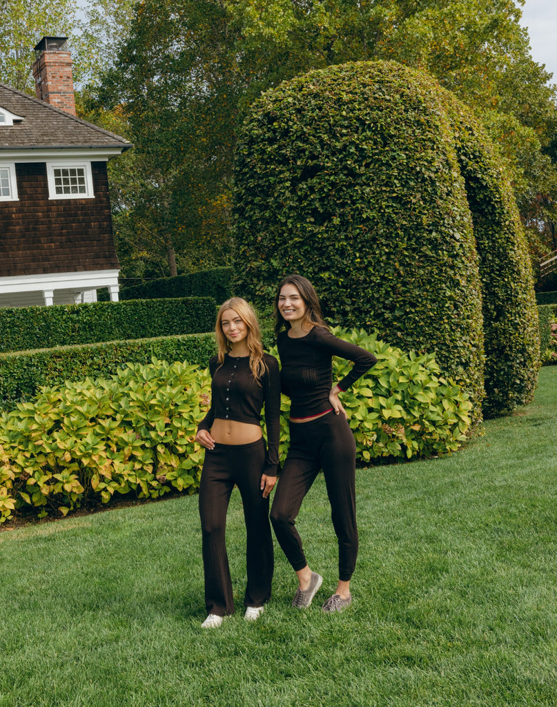 Polkadot LONG PANT - Brown Windsor Pointelle