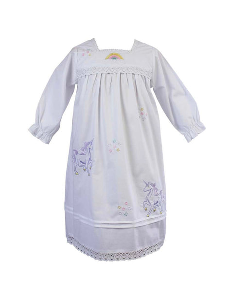 POWELL CRAFT~ Girls embroidered unicorn nightgown 46