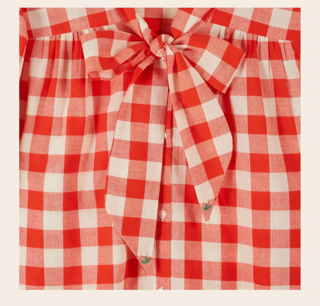 EMILE ET IDA~Diva red plaid blouse