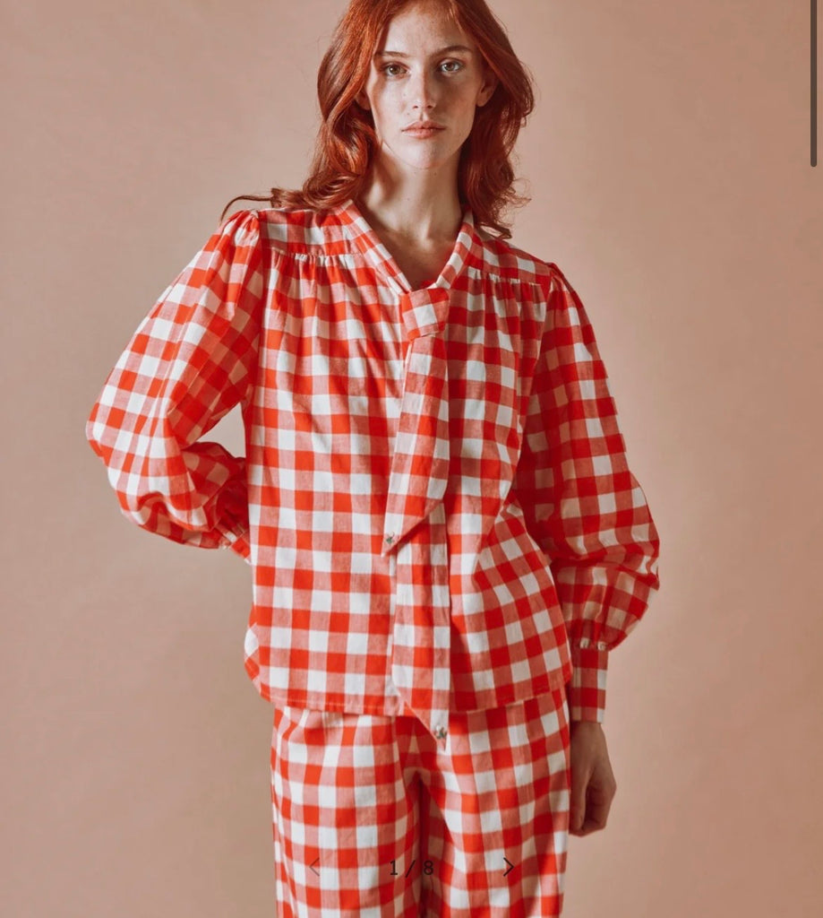 EMILE ET IDA~Diva red plaid blouse
