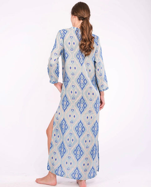 NIMO WITH LOVE~ Sapphire long ikat blue dress
