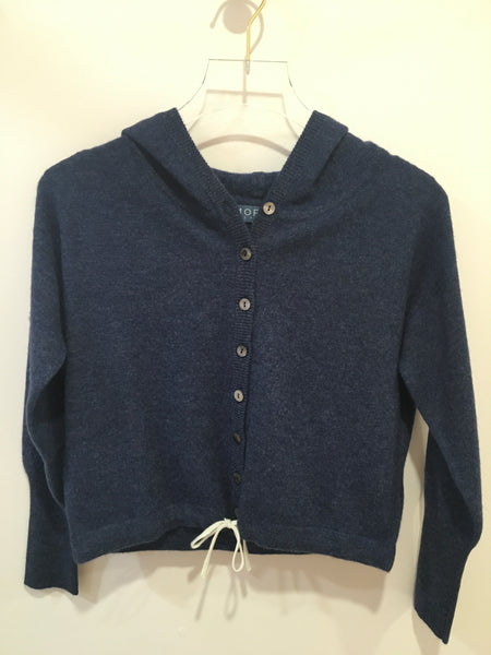 MORAY~ Alnwick- Boxy hooded button front  sweater jacket